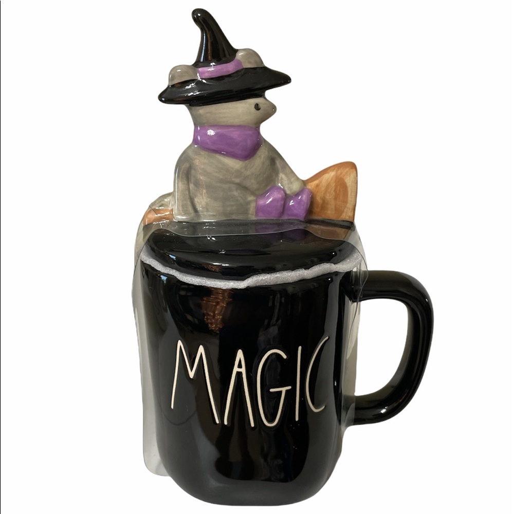 NEW Rae Dunn MAGIC Halloween Mug w/Lid 🐈‍⬛🧙‍♀️🧹